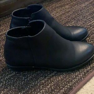 Black leather ankle boots